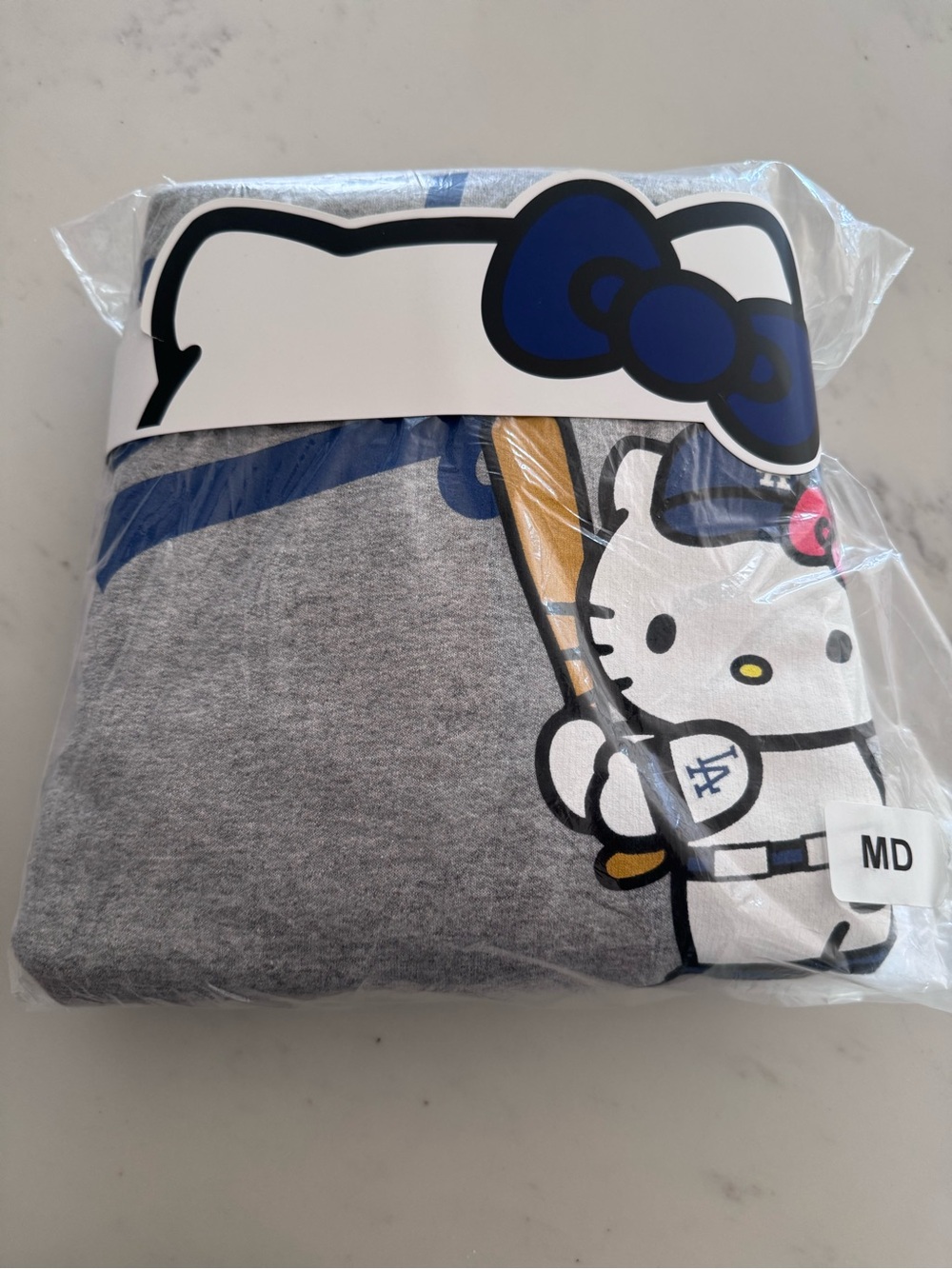 Hello Kitty Dodgers Tee - Gray and Blue Accent